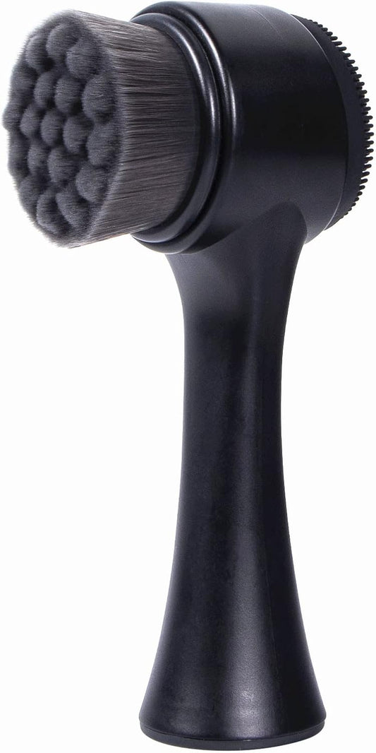 Quivy Dual-Clean Bamboo-Charcoal Facial Brush with ultra-soft fibers and ergonomic handle design.
