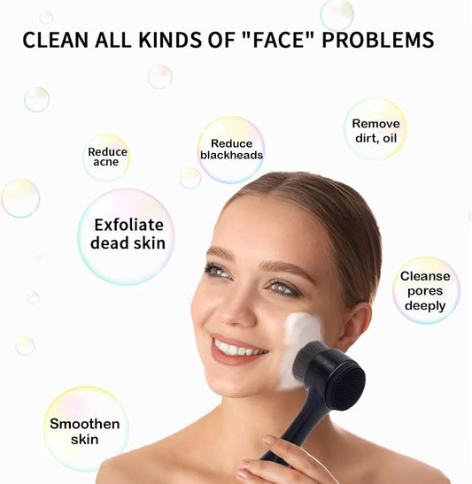 Quivy Dual-Clean Bamboo-Charcoal Facial Brush