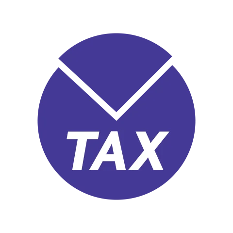 Logo representing Tax calculation service with the word TAX prominently displayed in white.