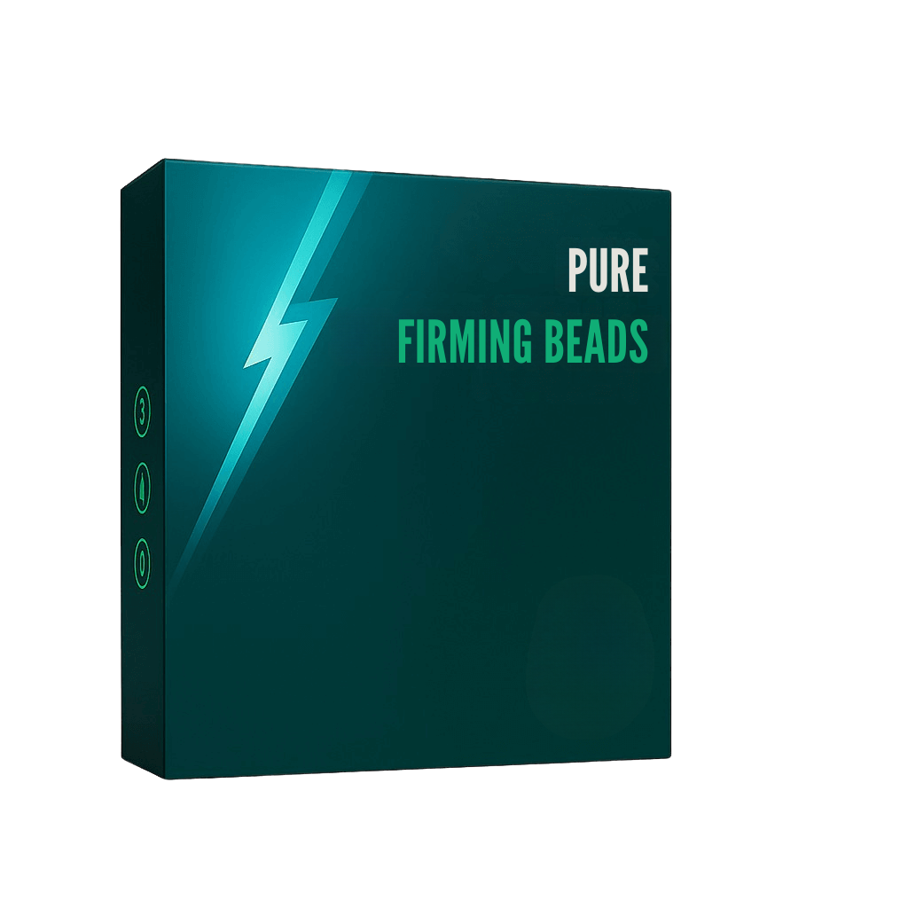 Pure Firming Beads packaging featuring a sleek design and vibrant colors.