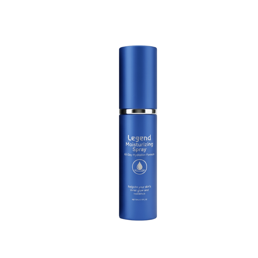 Legend Moisturizing Spray bottle with a sleek design for daily skincare hydration.
