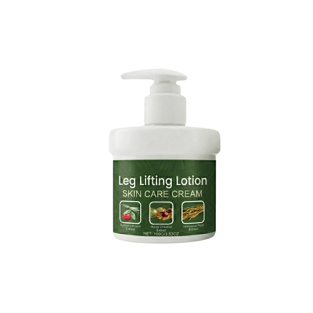 Leg Lifting Lotion in a pump bottle, skin care cream for smoother and firmer skin with daily use.
