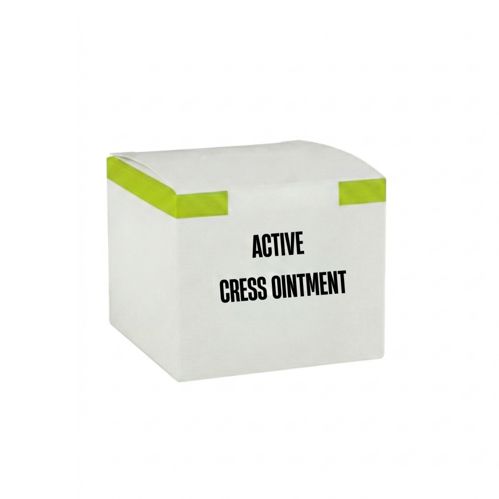 Active Cress Ointment packaging box with a modern design, perfect for skincare enthusiasts.