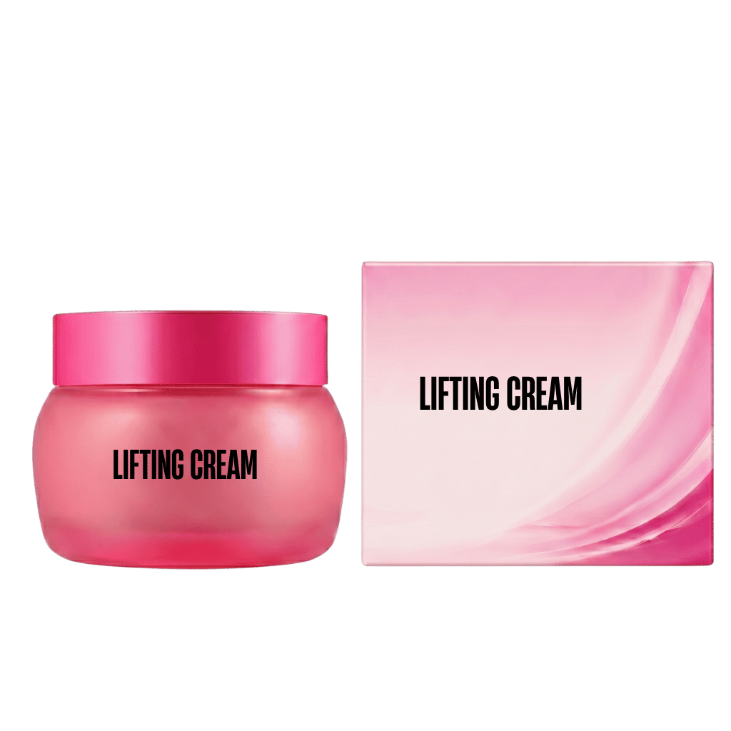 Lifting Cream jar and box packaging, showcasing luxurious skincare for a visibly lifted look.
