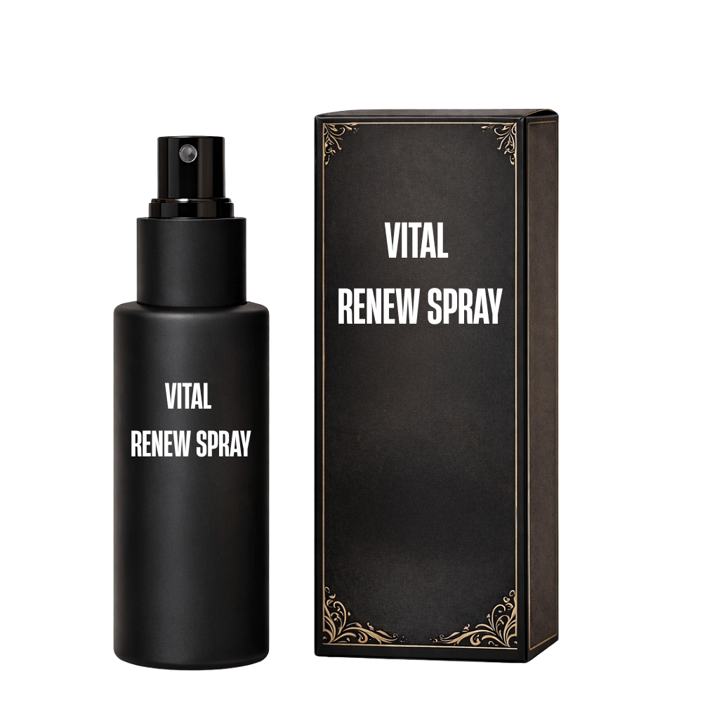 Vital Renew Spray bottle and packaging for polished and shiny hair care.