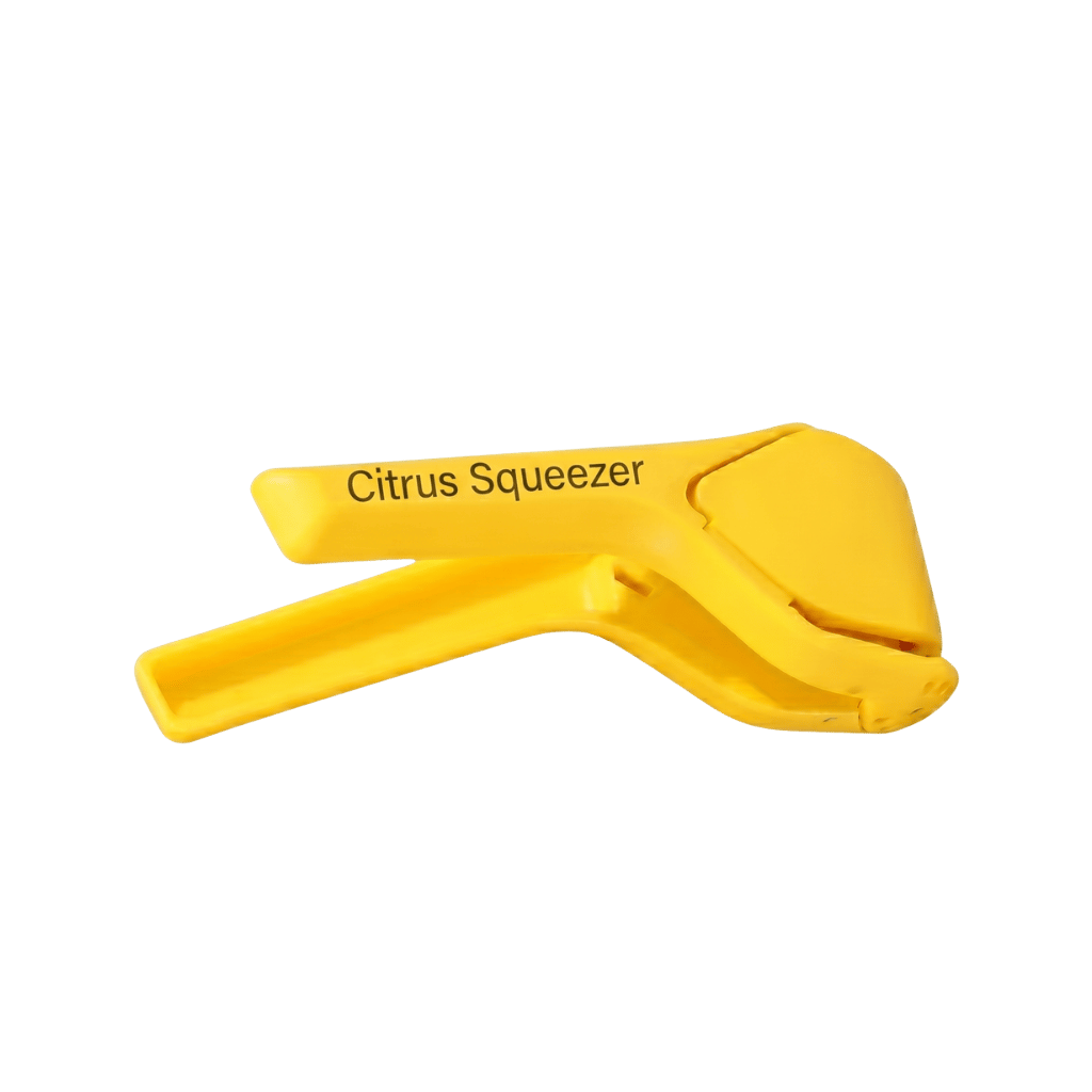 Citrus Squeezer - bright yellow hand squeezer for effortless juicing of fresh fruits.