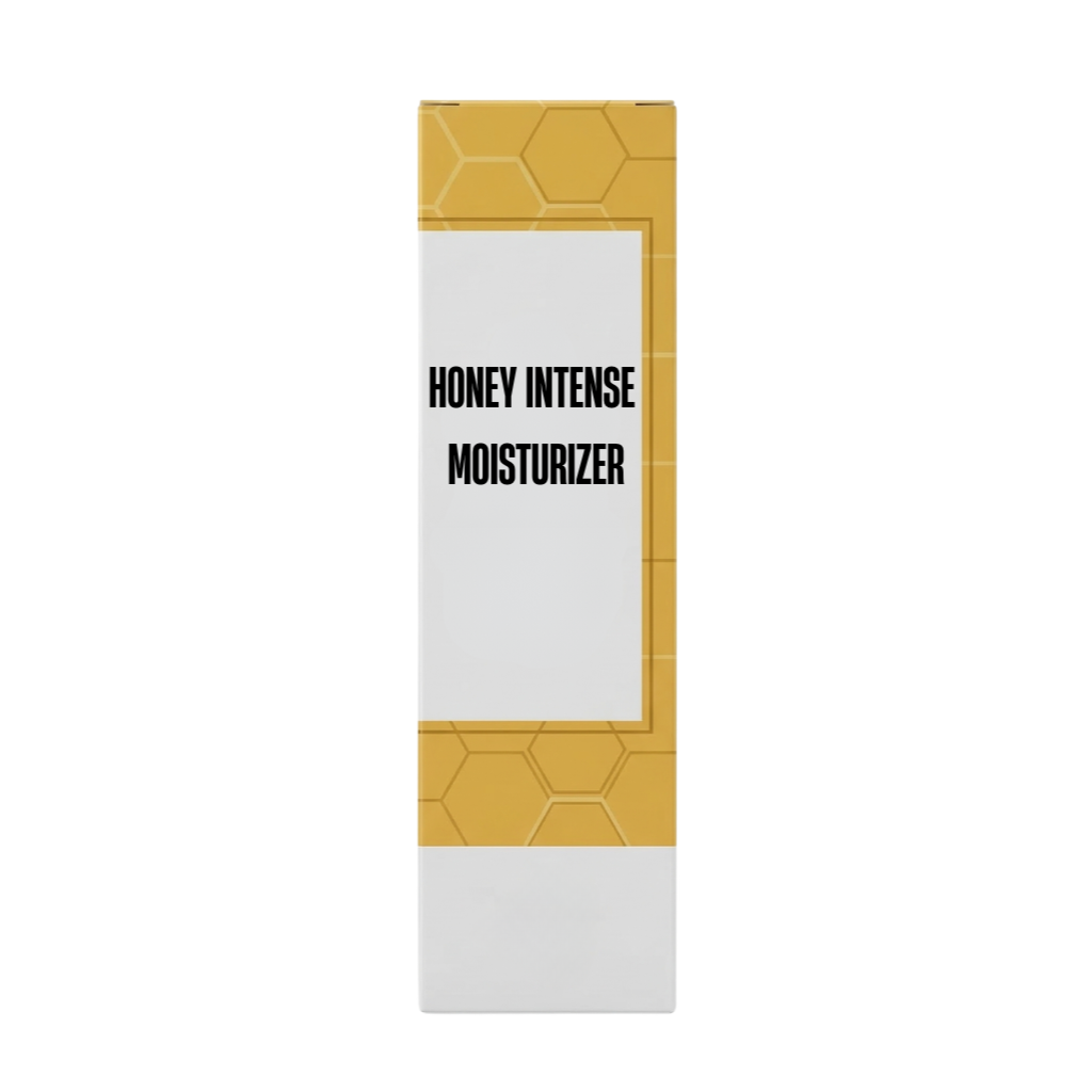 Honey Intense Moisturizer packaging featuring a honeycomb design for deep hydration and skin nourishment.