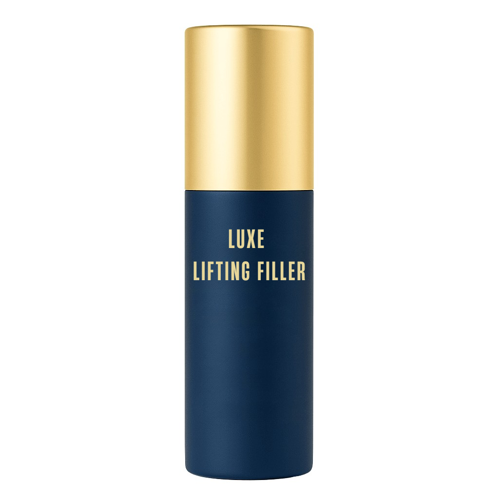 Luxe Lifting Filler bottle with gold cap, a skincare product for refined texture and radiant skin.