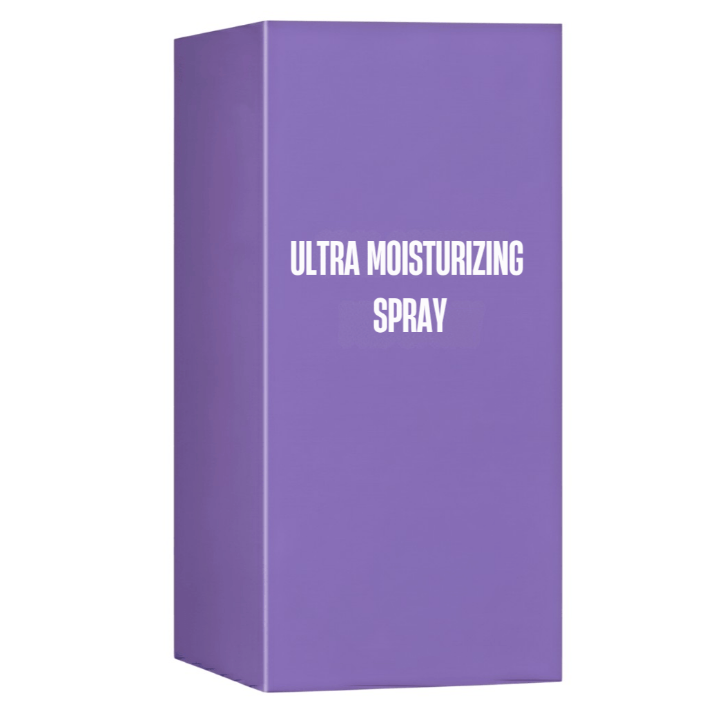 Packaging for Ultra Moisturizing Spray, a daily beauty-care mist for hydration and freshness.