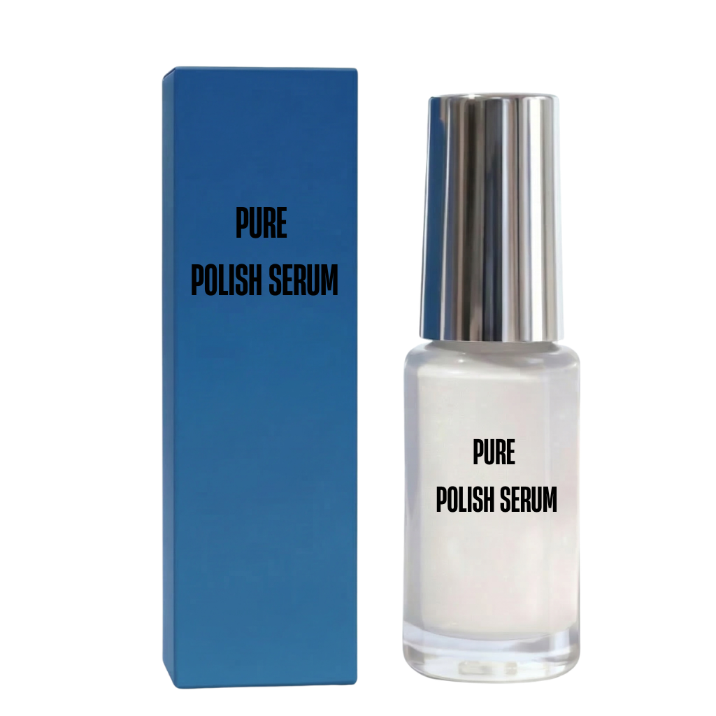 Pure Polish Serum bottle and packaging, designed for a smoother, polished-looking complexion.