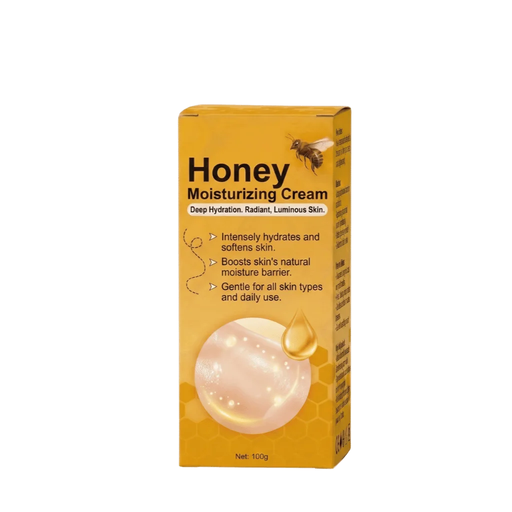 Elite Honey Moisturizing Cream packaging featuring deep hydration and luminous skin benefits.
