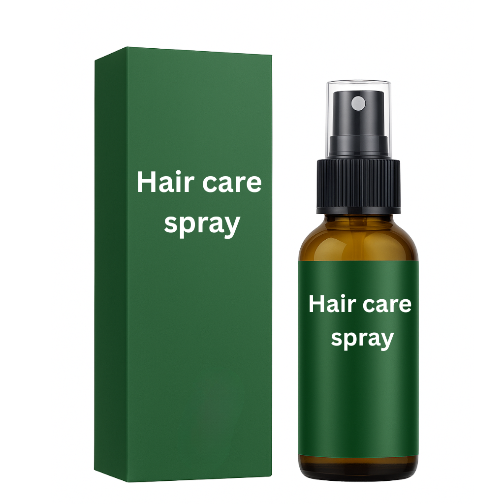 Hair Care Spray bottle with a sleek design for enhancing shine and smoothness in hair.