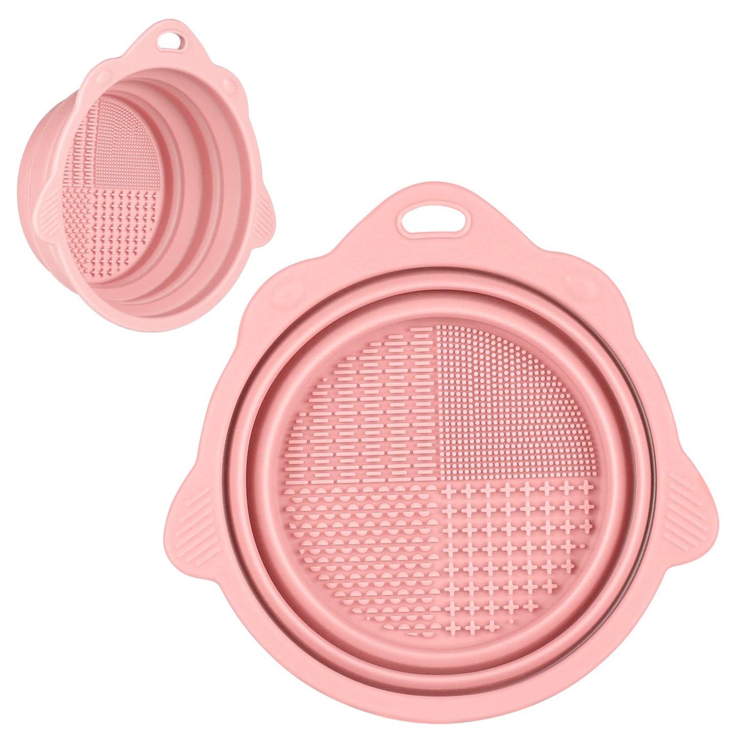 Quivy CleanBowl - foldable silicone bowl with integrated scrubber for beauty tool cleaning.