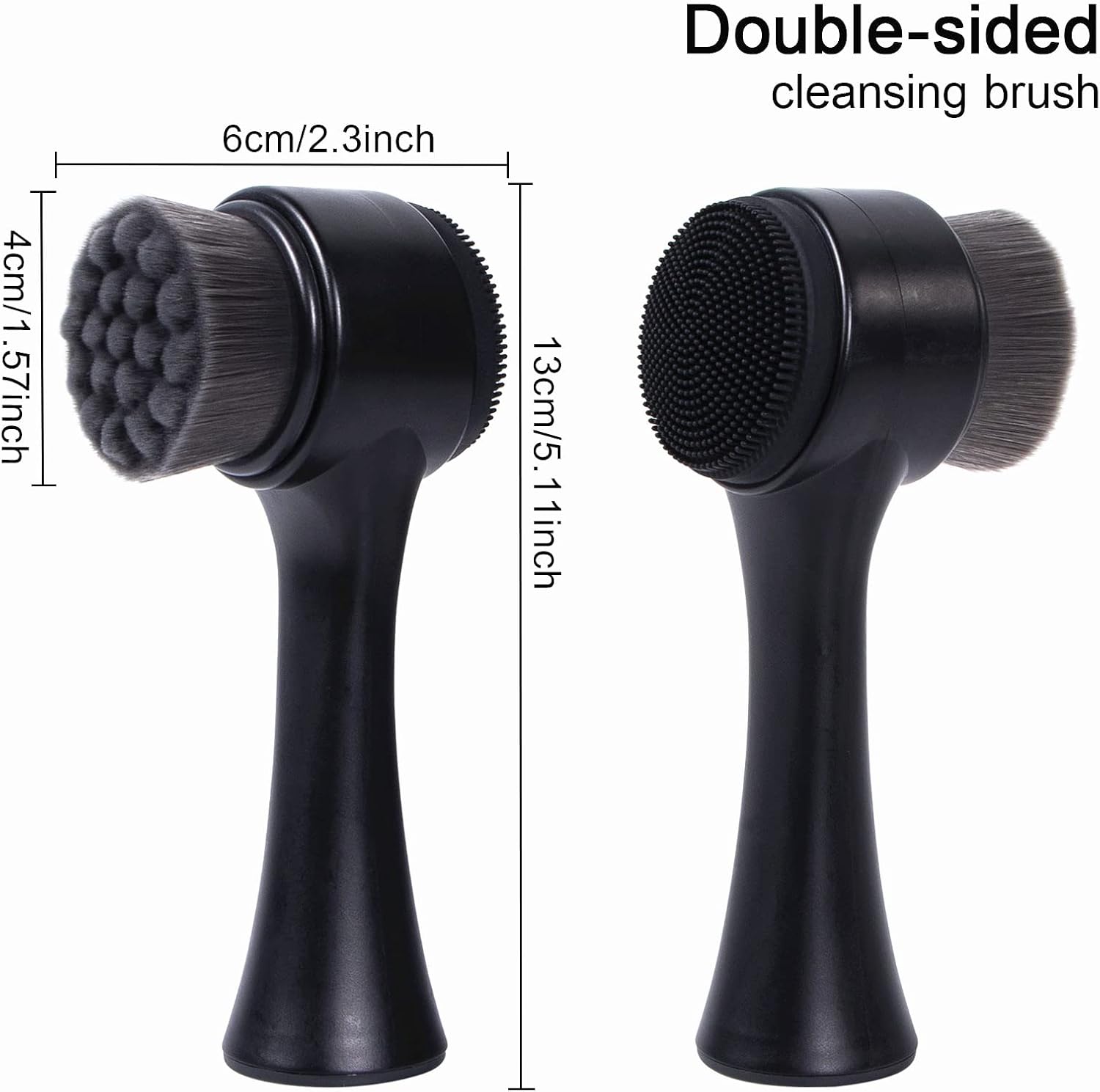 Quivy Dual-Clean Bamboo-Charcoal Facial Brush featuring double-sided cleansing brush design for deep pore cleansing and exfoliation.