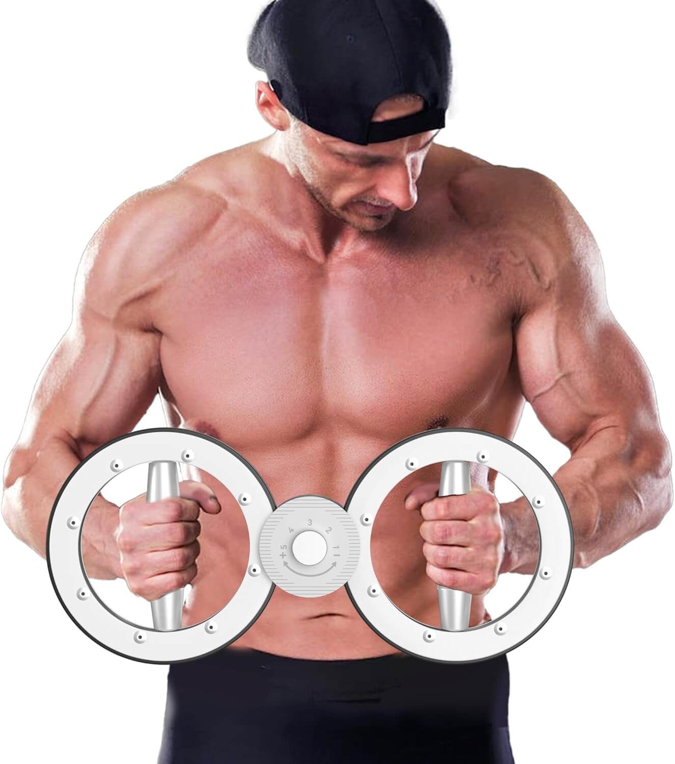 Athlete using the Quivy FlexOrb for strength training targeting forearms and shoulders.