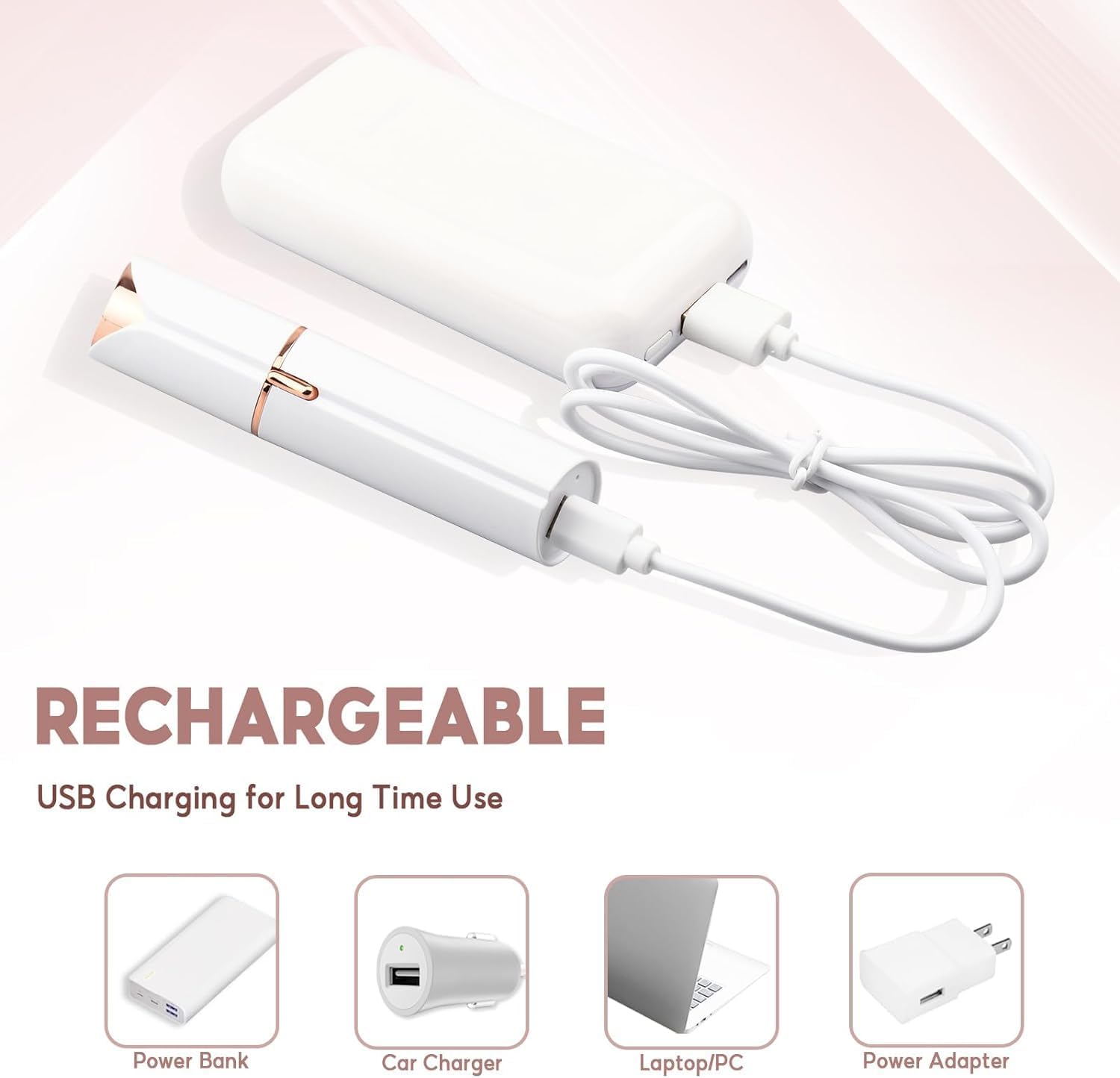 Quivy SmoothErase featuring USB charging capability for convenient and long-lasting use.